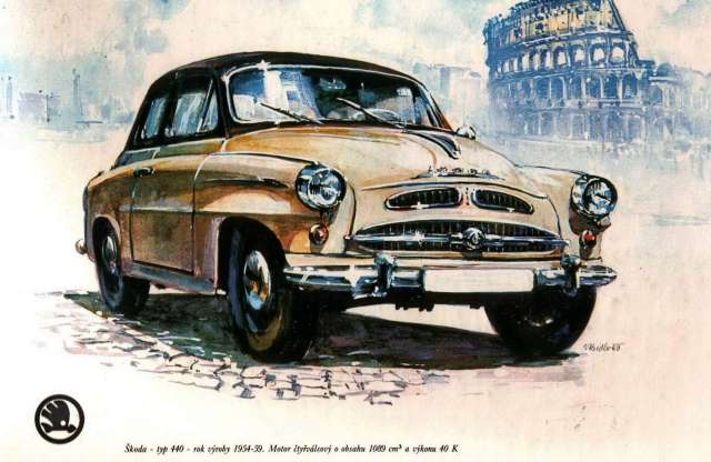 Nézegessen régi Skodákat – festményeken