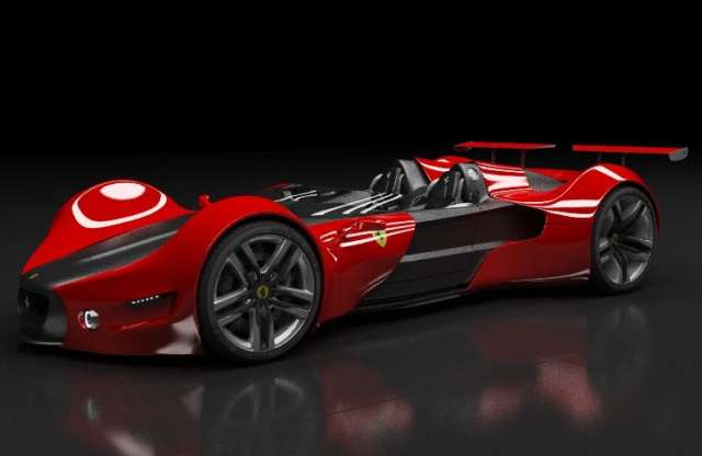 Régi versenyautókat idéz a jövő Ferrari-tanulmánya