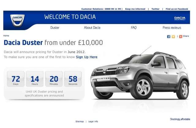 Tűkön ülve várják a Dacia Dustert az angolok