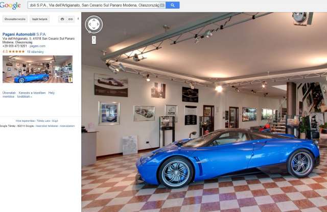 A Google ingyen bevisz a Pagani bemutatótermébe