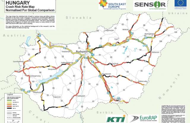 Térképen a legveszélyesebb hazai útszakaszok