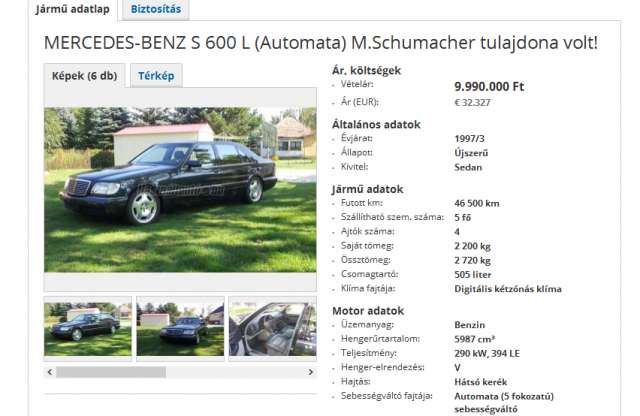 Itthon árulják Schumacher Mercijét