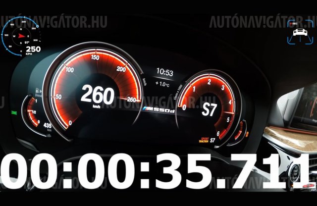 Nem áll meg 250 km/óránál a BMW M550d sebességmérője