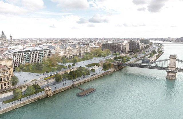 Eltűnik a körforgalom a Lánchíd előtt a Széchenyi téren