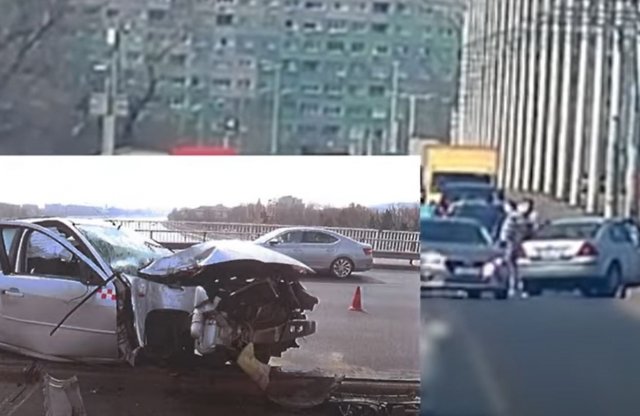 Videón az Árpád hídon történt április eleji hatalmas baleset!