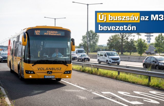 Buszsávot kaptak a Volán járatai az M3 bevezetőn