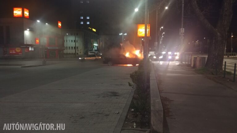 Plug-in hybrid BMW kapott lángra Budapest VIII. kerületében