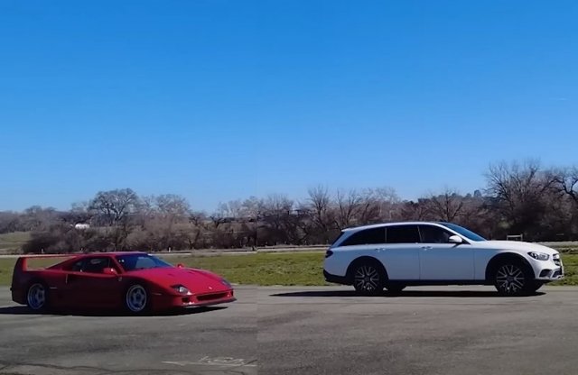 Egy kombi Mercedesszel állt ki egy Ferrari ellen, íme a verseny!
