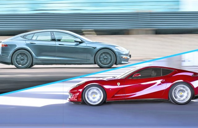 Így veri le a Tesla a Ferrarit és a Lamborghinit az Autobahnon!