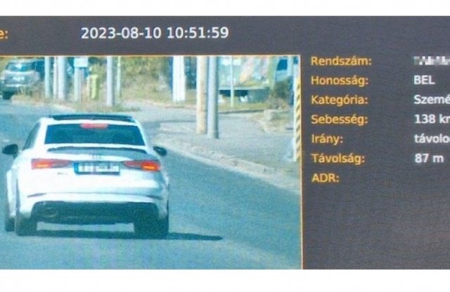 138 km/órával fogták meg a rendőrök az Audit az ötvenes táblánál
