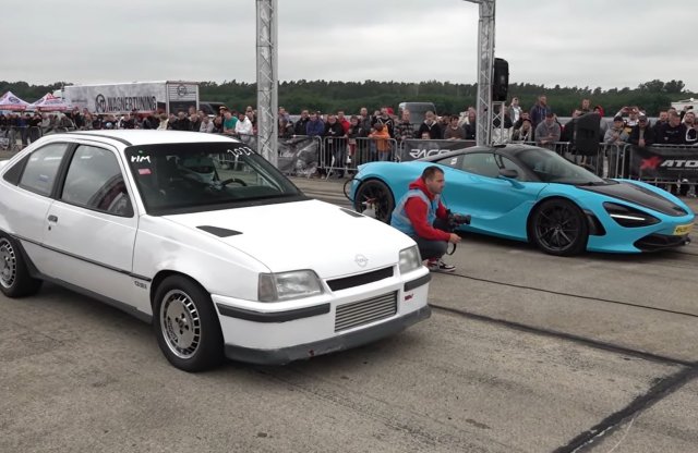 Amikor az Opel Kadett áll ki gyorsulni egy McLaren ellen