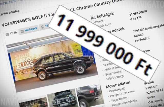 12 millióért eladó, vagy tűzifára cserélhető ez a kettes Golf!