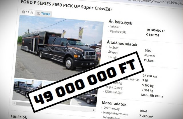 49 millióért vinnéd-e a 21 éves Fordot 7,2 literes dízellel?
