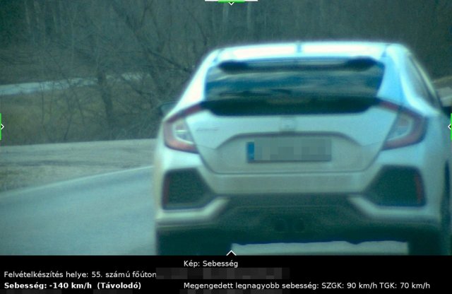 140 km/órával fotóztak le egy Hondát Bács-Kiskun vármegyében
