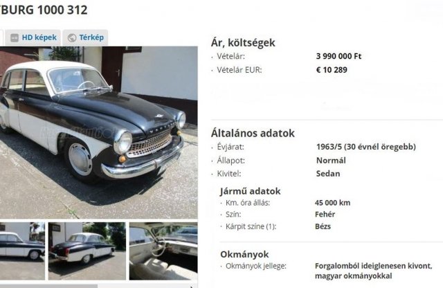 4 millió forintot kérnek ezért a 61 éves Wartburgért!