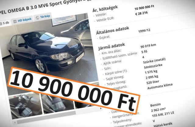 Tényleg 10,9 milliót kérnek ezért a 25 éves Opel Omegáért?
