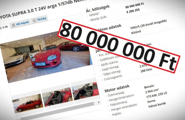 80 millió forintot kérnek itthon ezért a ’92-es Toyotáért!