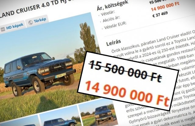 Te adnál 14,9 milliót ezért az 1988-as, szívódízel Toyotáért?