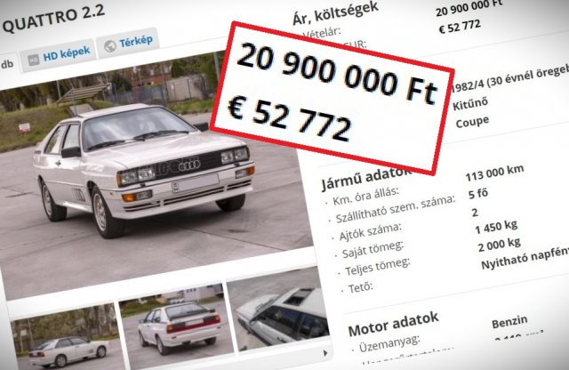 20,9 milliót kérnek ezért az 1982-es Audiért