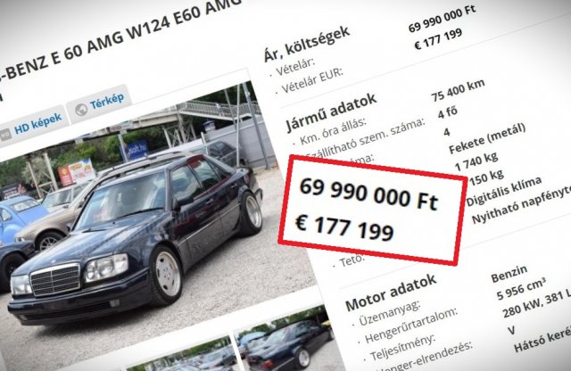 70 milliót kérnek ezért az öreg E-osztályért