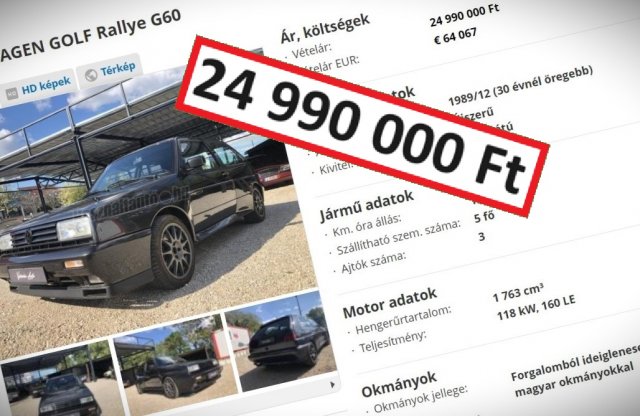 25 milliót kérnek ezért a kettes Golfért!