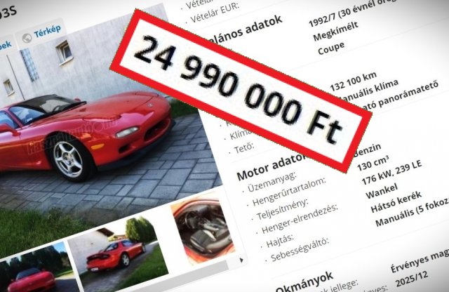 25 milliót kérnek ezért a ’92-es Mazdáért, 1,3 literes motorral!
