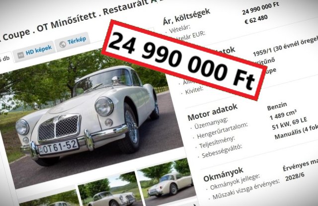 Te megvennéd ezt a használt MG-t 25 millióért?