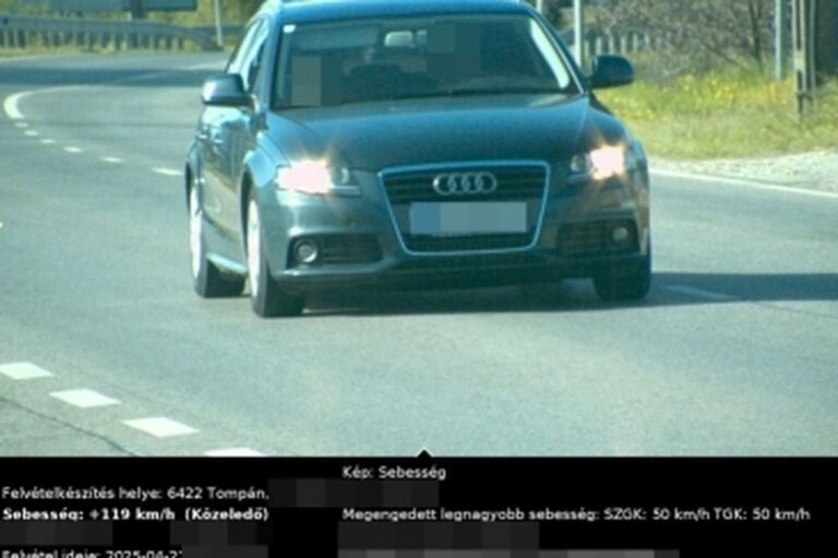 Lakott területen belül 119 km/óráig nyomta az Audi vezetője, jött is a bírság!