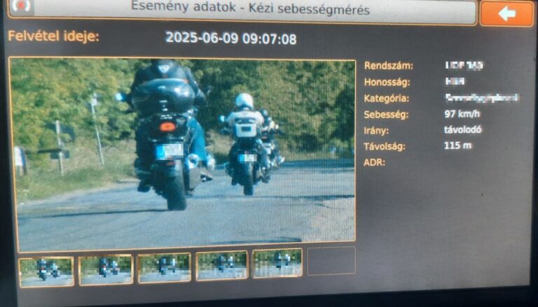 Drága túra: a motoros konvoj minden tagját komoly gyorshajtáson kapták!