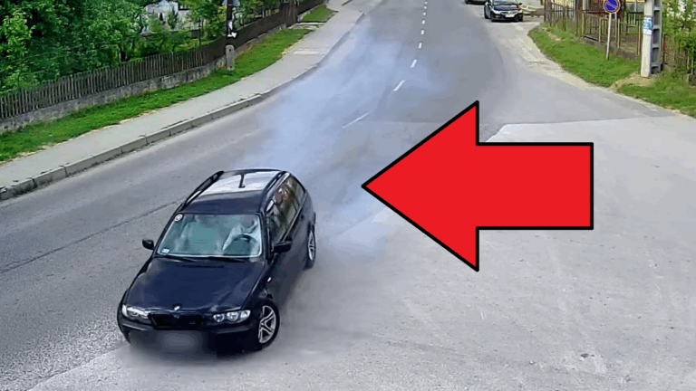 Videó: kiegyenesítette a kanyart az öreg BMW-vel és belerongyolt a kisboltba