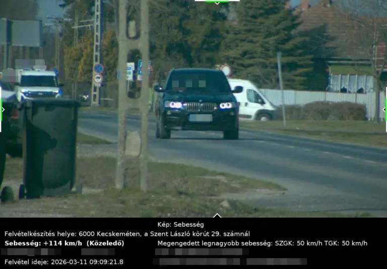 50 helyett 114 km/h: ekkora bírságot kapott a BMW sofőrje!