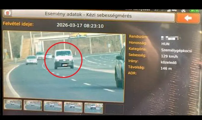 Majdnem 130 km/óráig nyomta a furgonnak! Mutatjuk, mekkora bírság lett a vége!