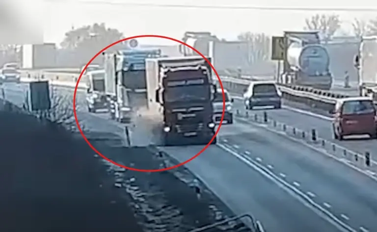 Eldurrant a magyar gyorsforgalmin a kamion kereke, figyeld, mi történt utána!