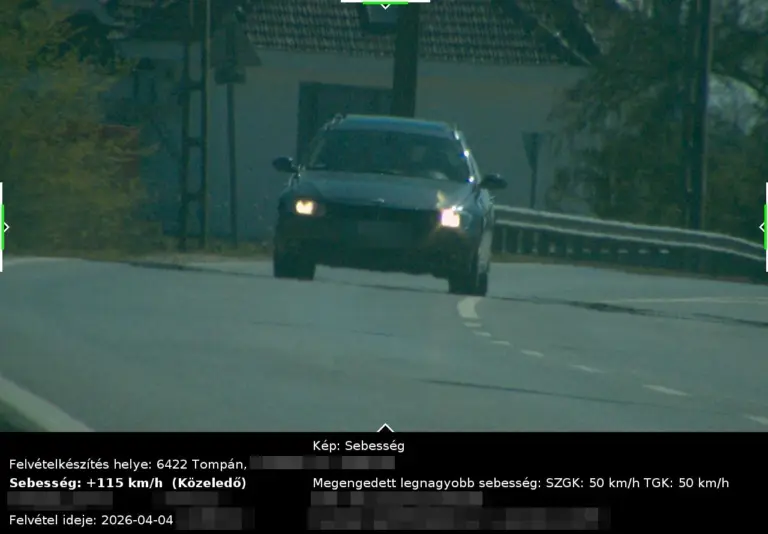 115 km/órával fotózták le Tompa belterületén, ekkora bírság lett a vége!